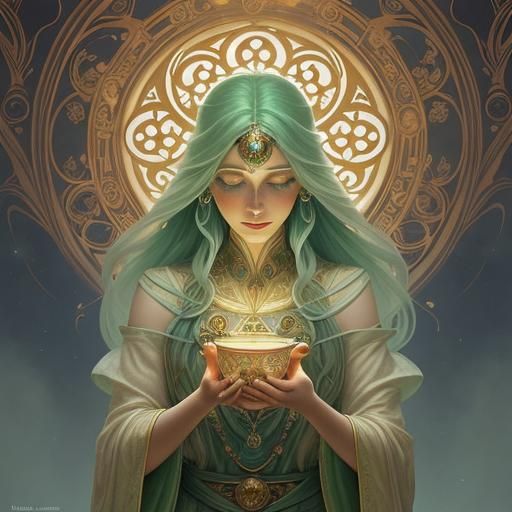 Mystical Homunculus Portrait in Art Nouveau Style