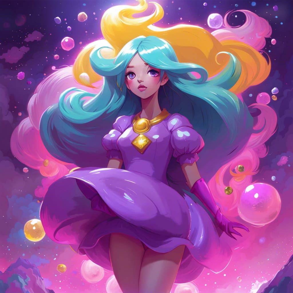 Lumpy Space Princess Portrait in Vivid Colors