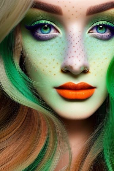 Surreal Portrait of an Irish Woman with Freckles