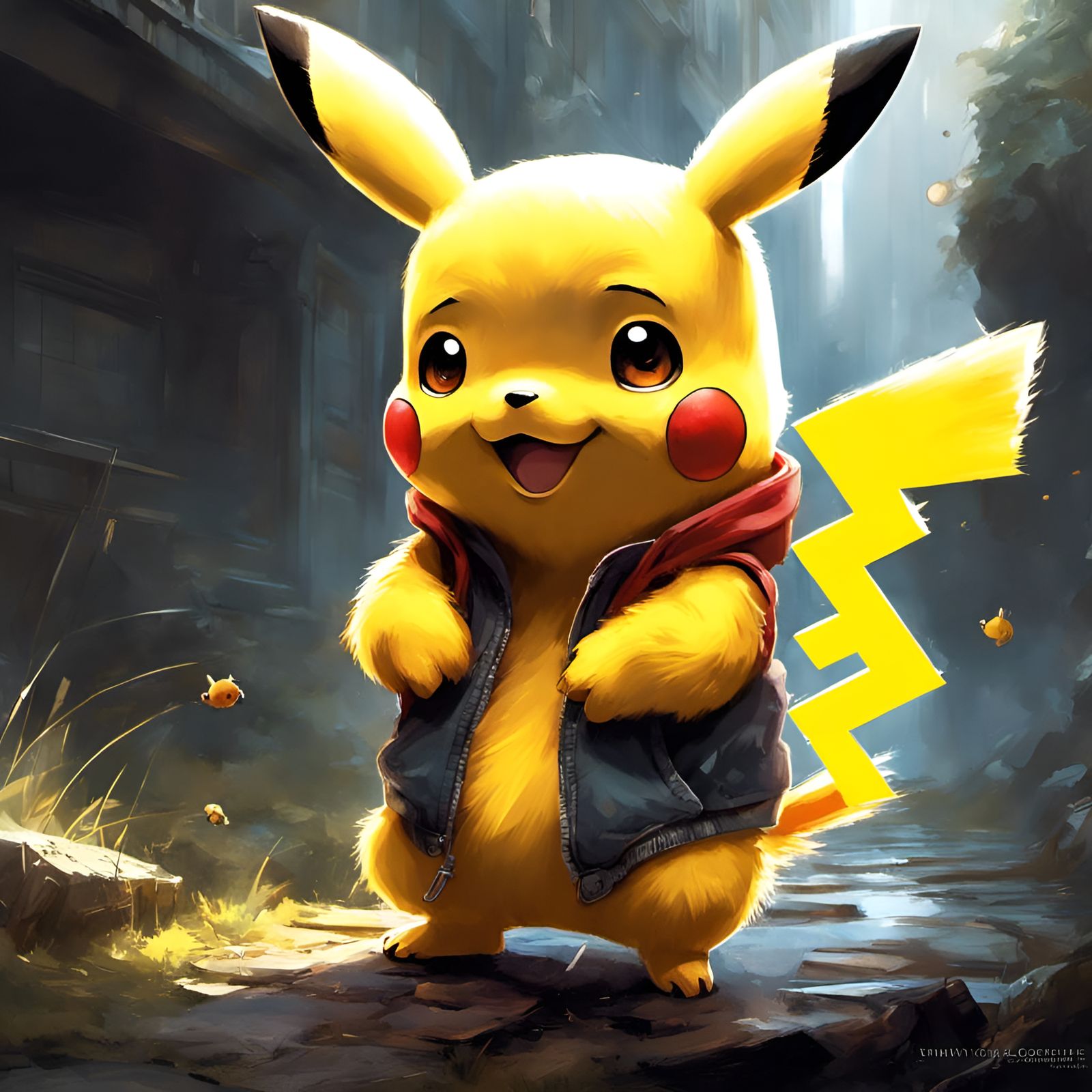 Adorable Pikachu and Winnie the Pooh Artwork
