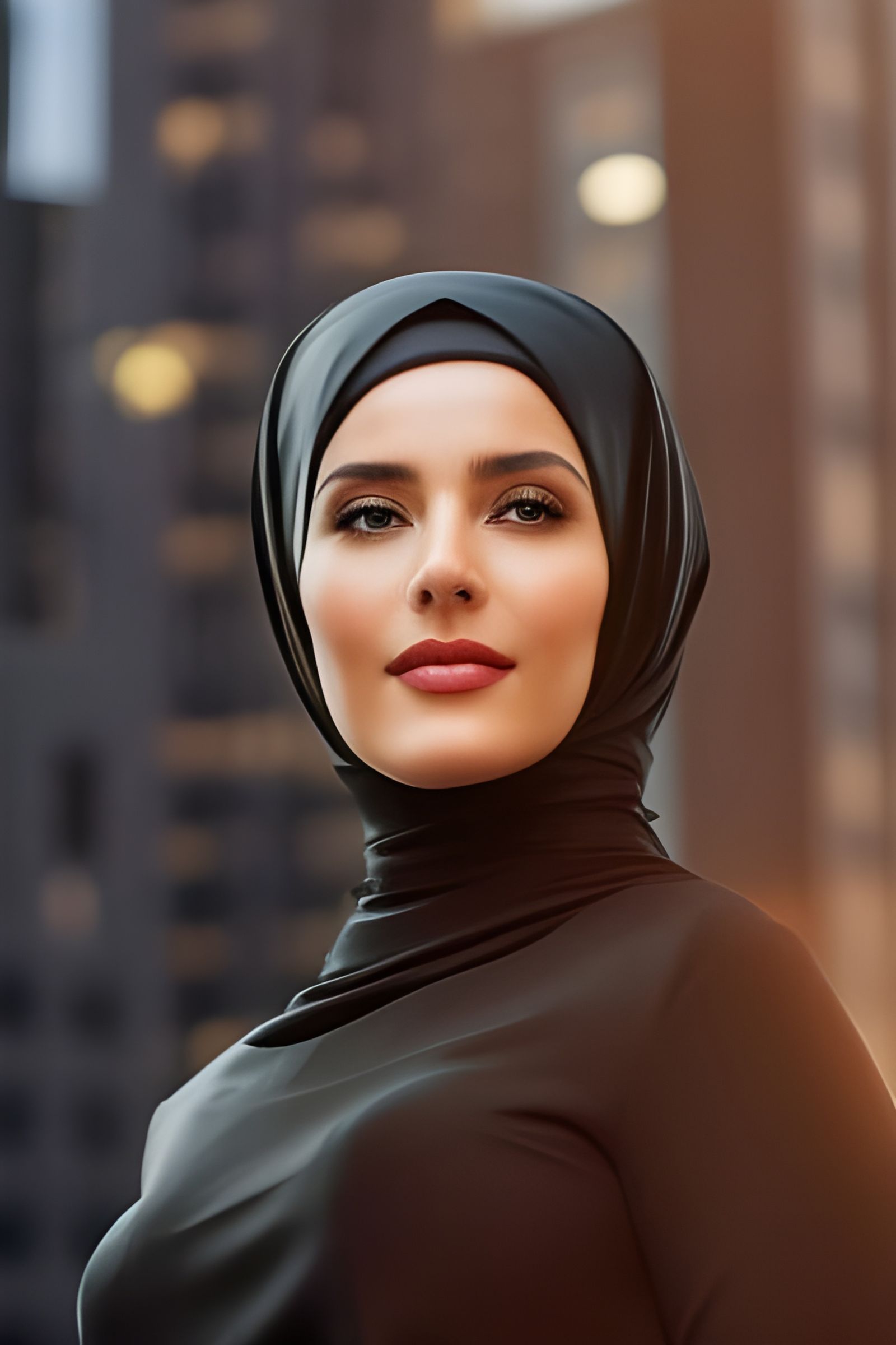 Beautiful Woman in Hijab Portrait, Fantasy Concept Art