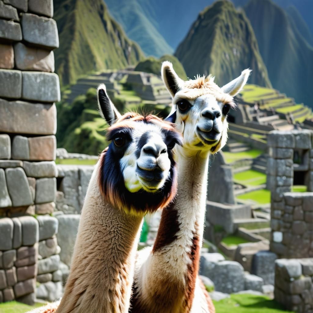Llama Photobomb at Machu Picchu: Professional Photography