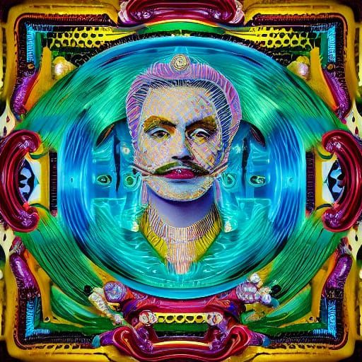 Glamorous Royalty Underwater in Art Deco Style