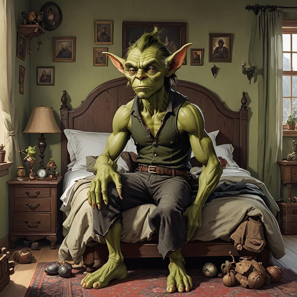 Handsome Goblin Man in Room