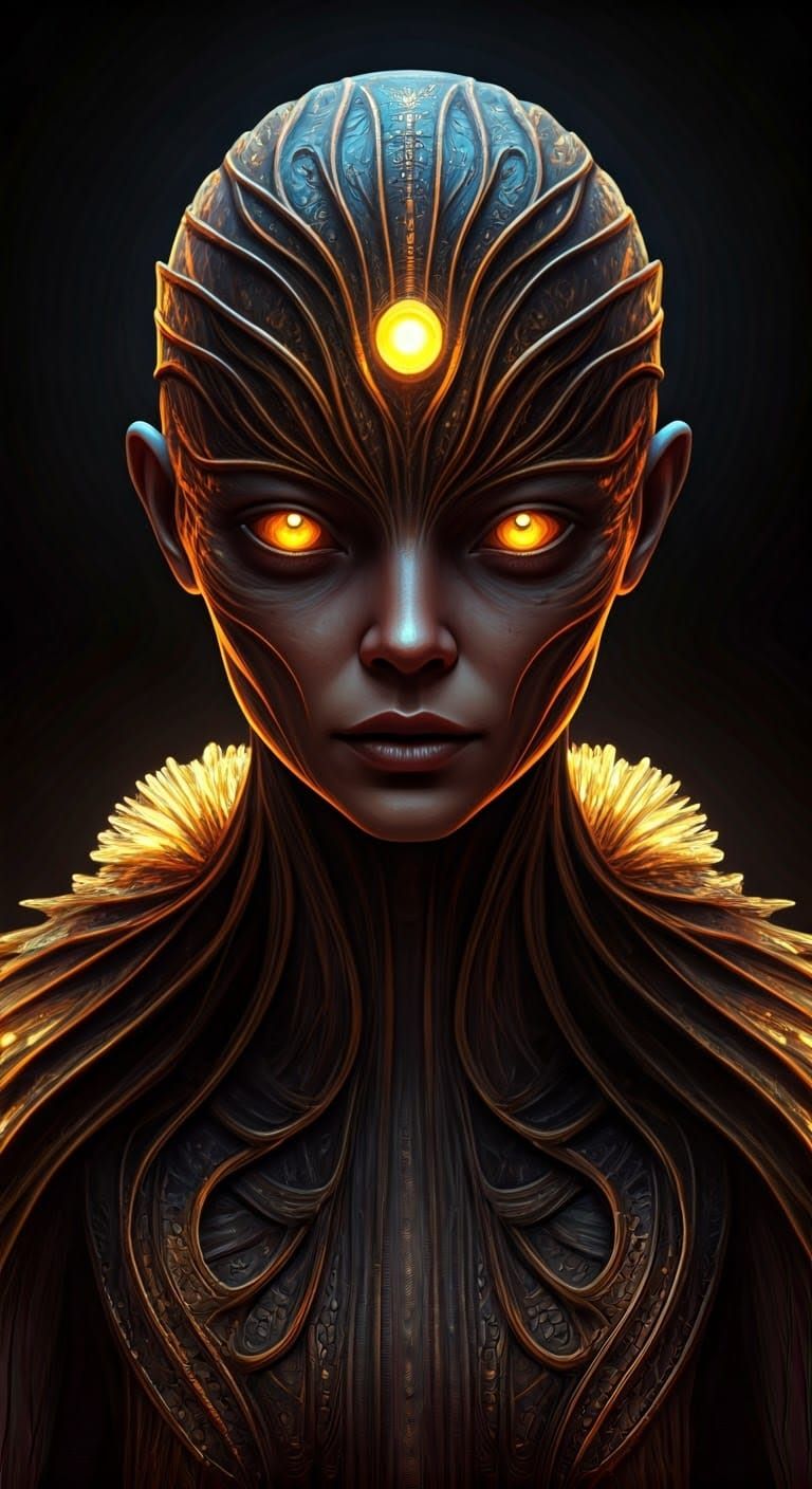 Glowing Humanoid in Ethereal Bioluminescent Aesthetic