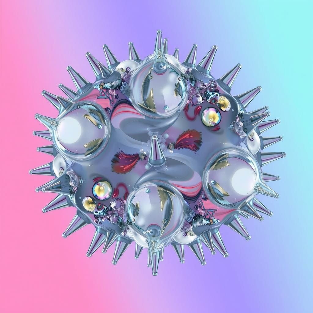 Translucent Blob with Infinite Spikes on Wavy Gradient