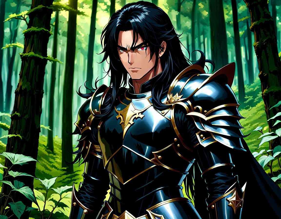 The Black Knight: Anime Villain in Digital Art