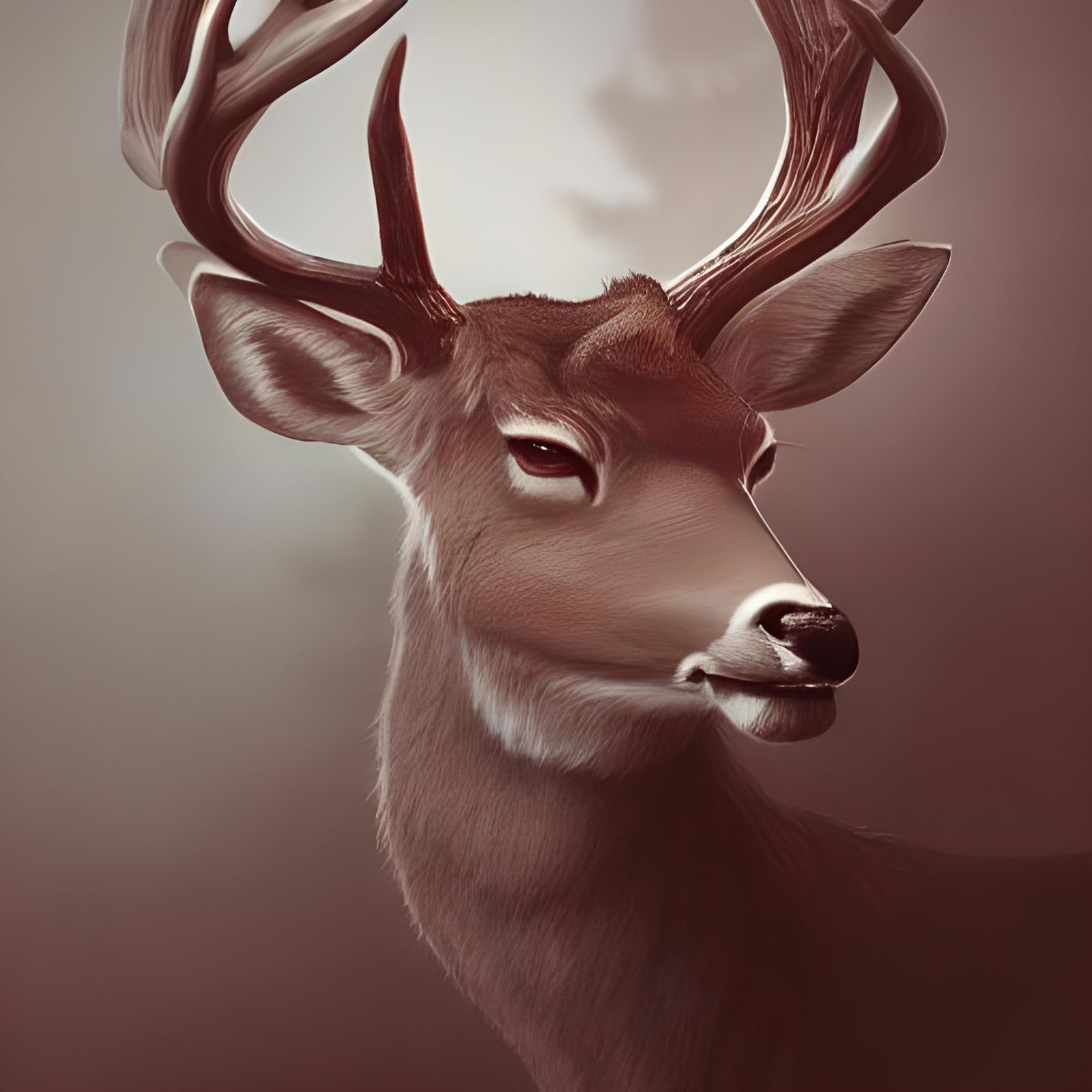 Hyperdetailed Deer Portrait in Art Nouveau Style