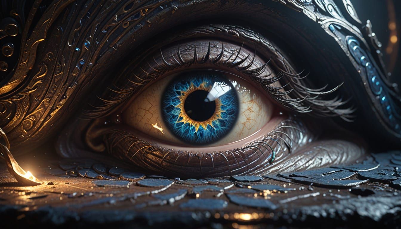 Surreal Eye of Truth Glows in Mystic Chamber