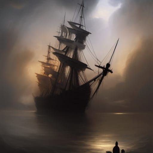 Ghost Ship Sailing in Fog, Photography