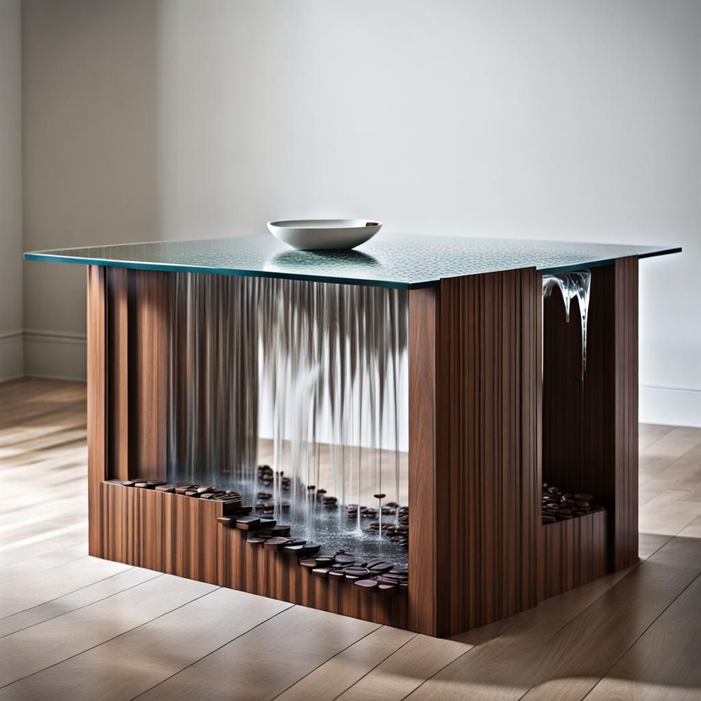 coffee table that's a perpetual waterfall