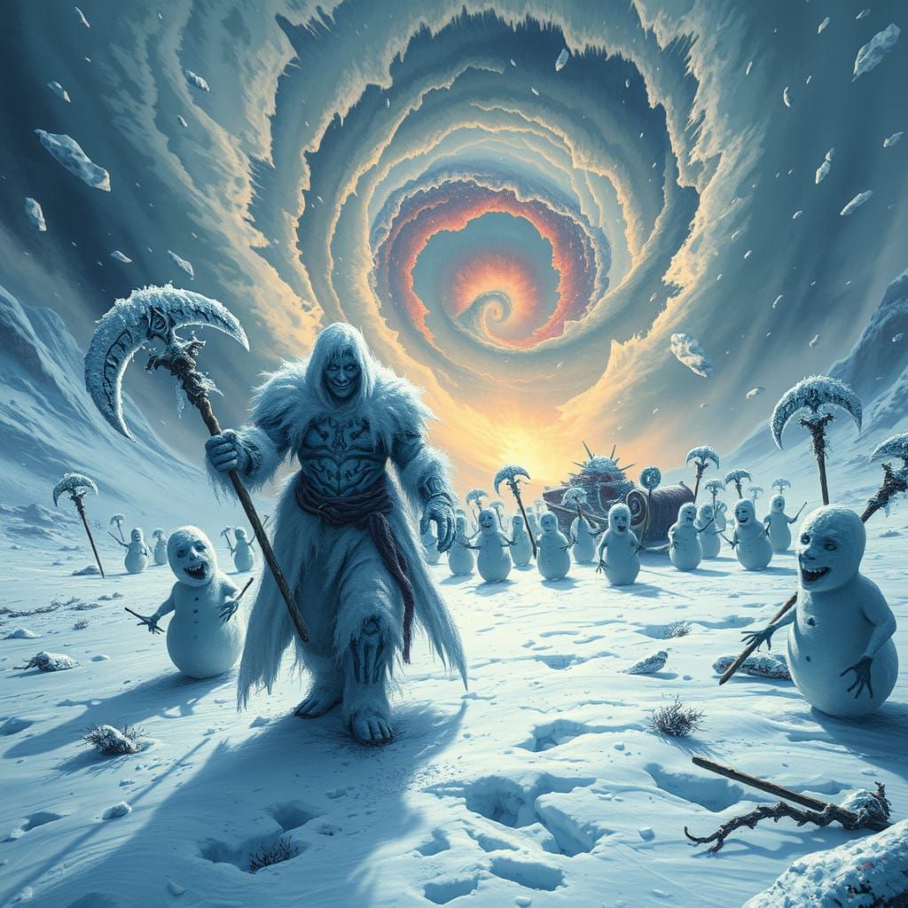 Dark Winter Rebellion in a Snowy Doomsday Landscape