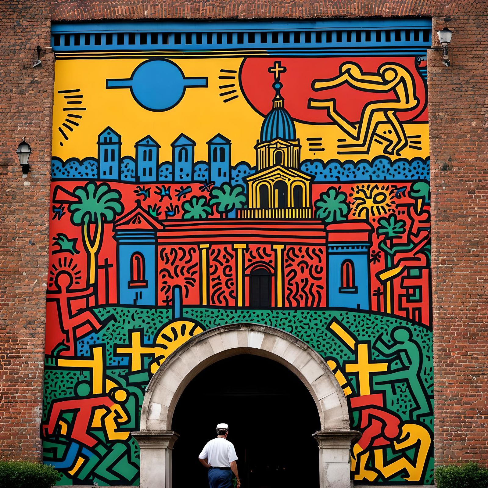 Illuminati (pop art mural after Keith Haring)