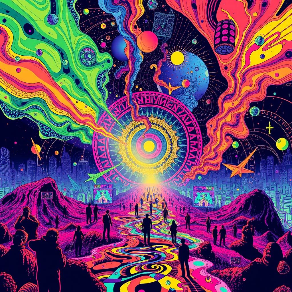 Psychedelic Glitch Art Quadrophenia Festival