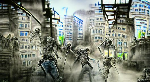 Undead Roam a Post-Apocalyptic City