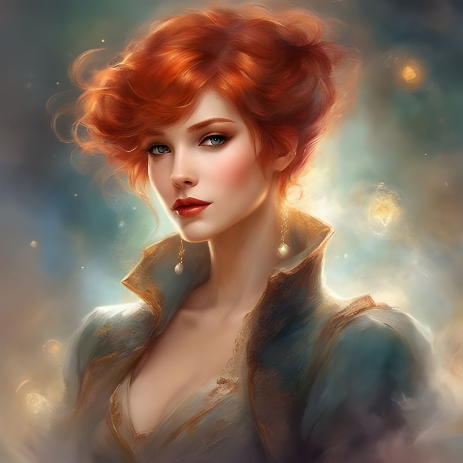 Captivating Redhead Portrait in Romantic Style