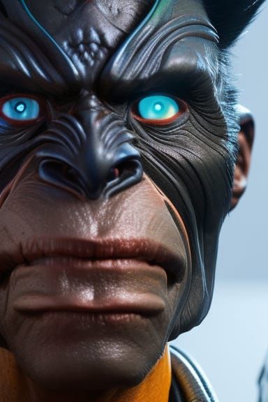 Hyperdetailed Demon Vampire Cyborg Portrait in Oil Paint Sty...