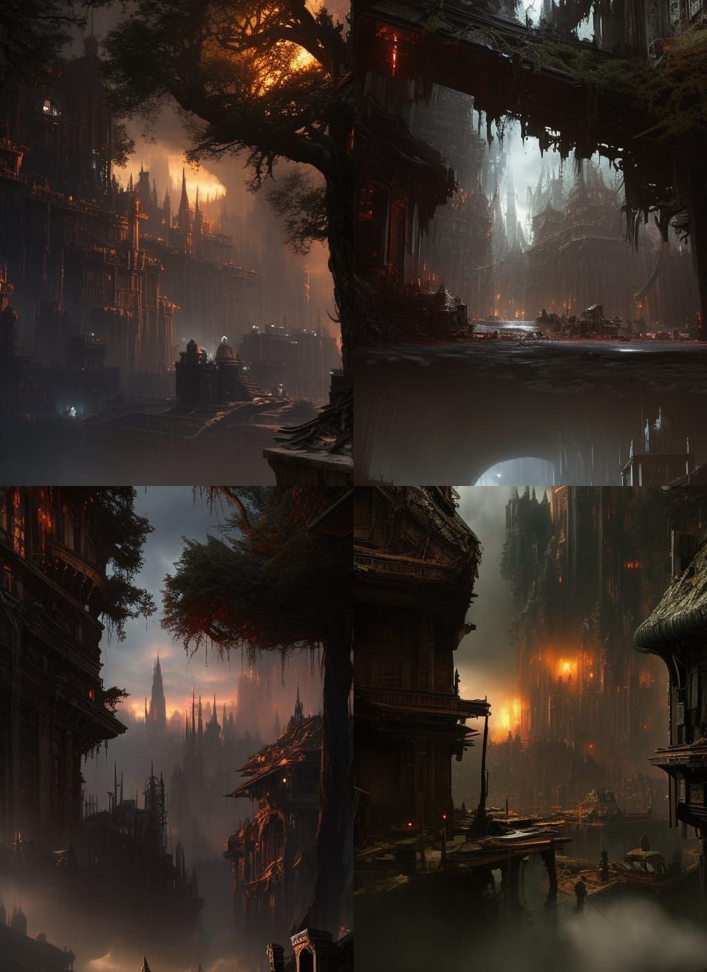 Apocalyptic Raccoons in Ruined Cityscape Art