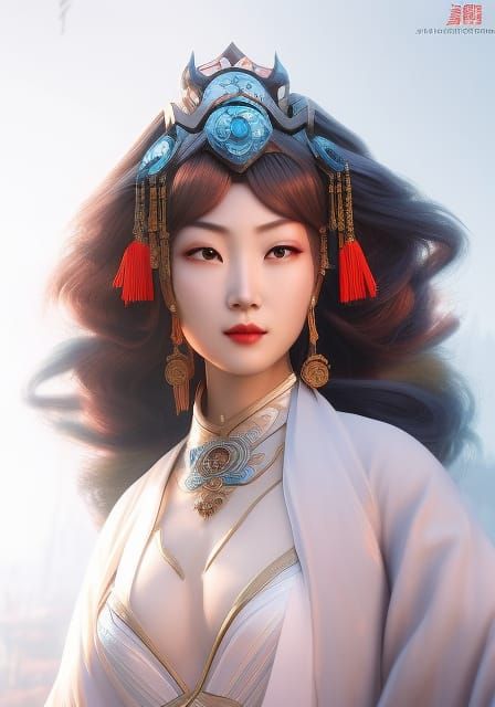 Jiutian Xuannu: Chinese War Goddess, Detailed Matte Painting