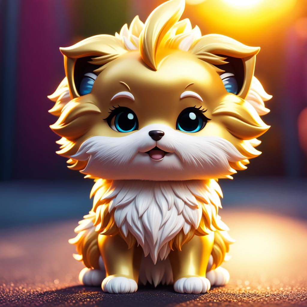 Fluffy Chibi Long-Eared Jerboa in Photorealistic Style