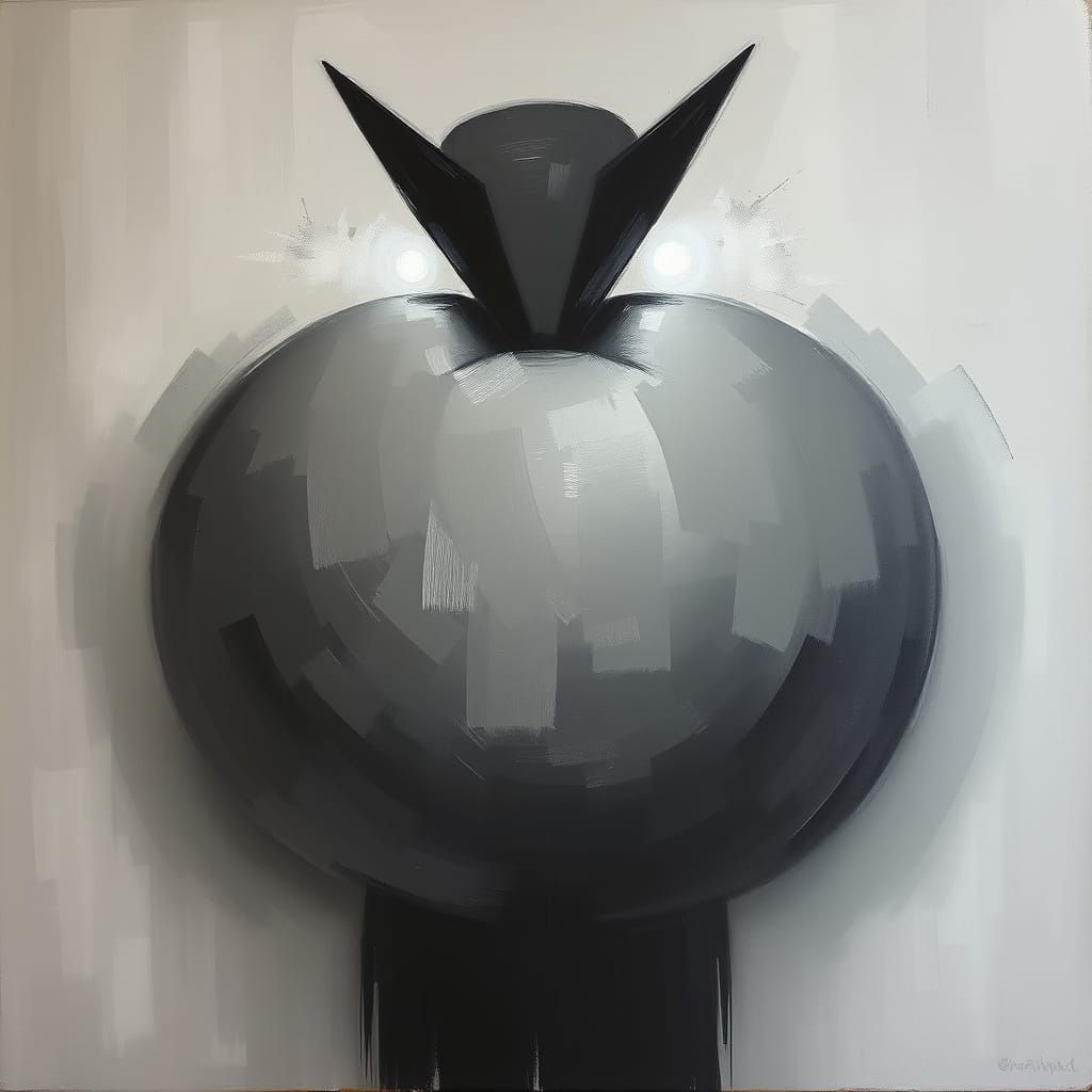 The painting's central figure is composed of broad, blended ...