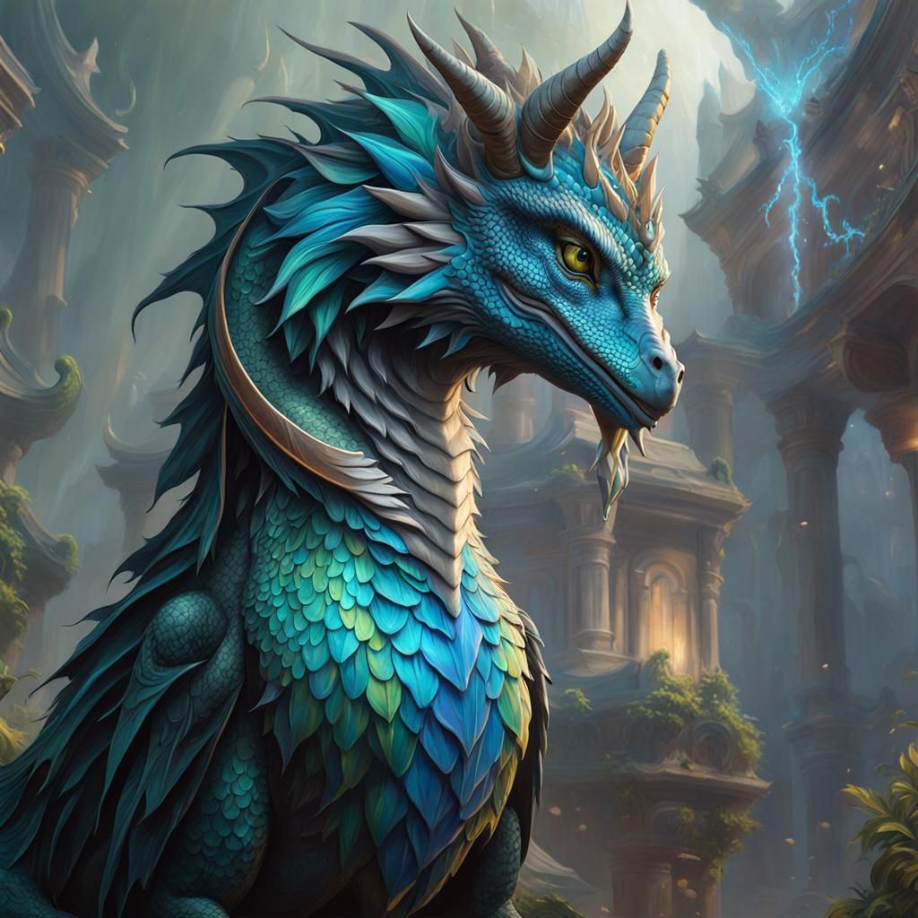 Mythological Dream Creature, Hyperdetailed Graffiti Art