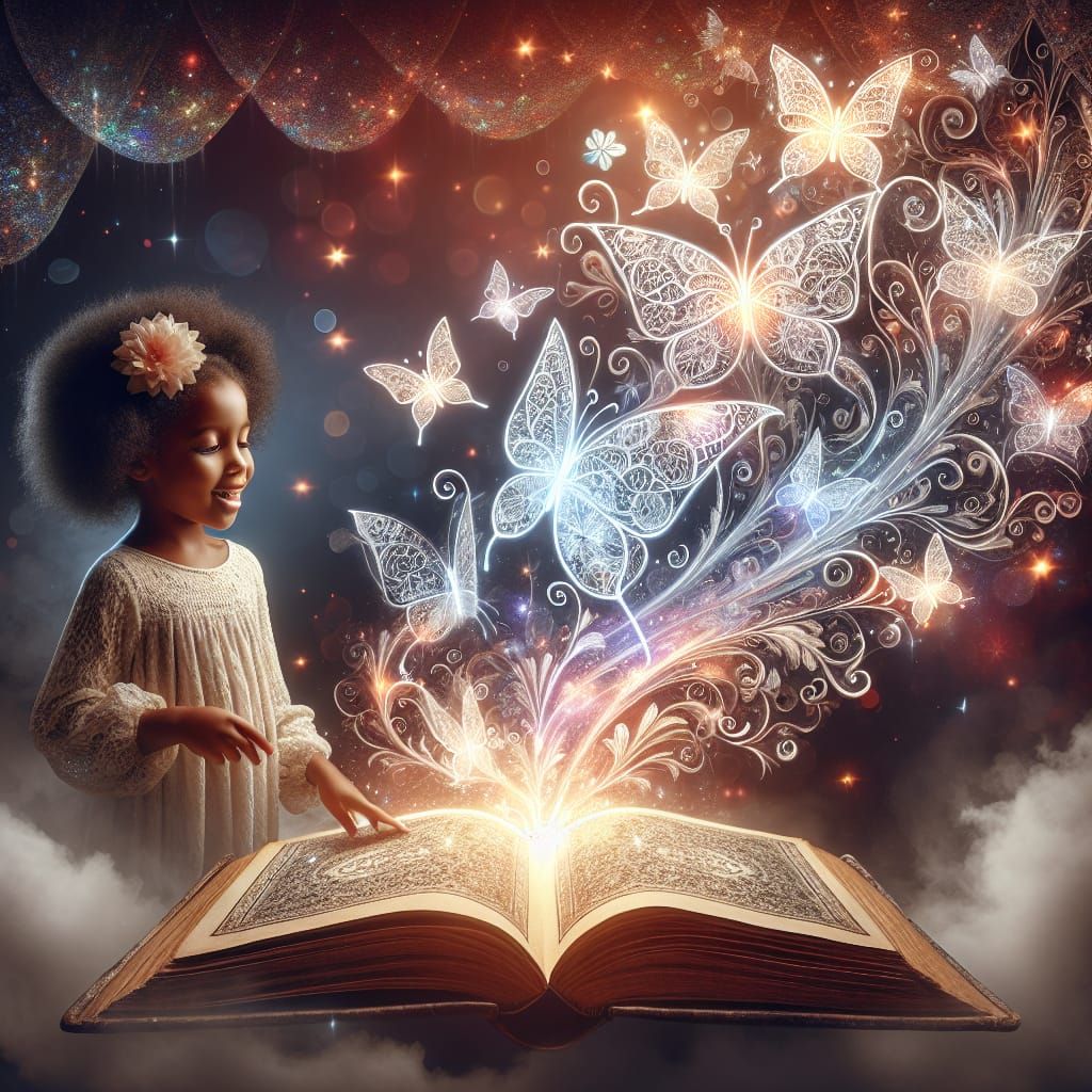 Surreal Book of Whispers in a Dreamlike World