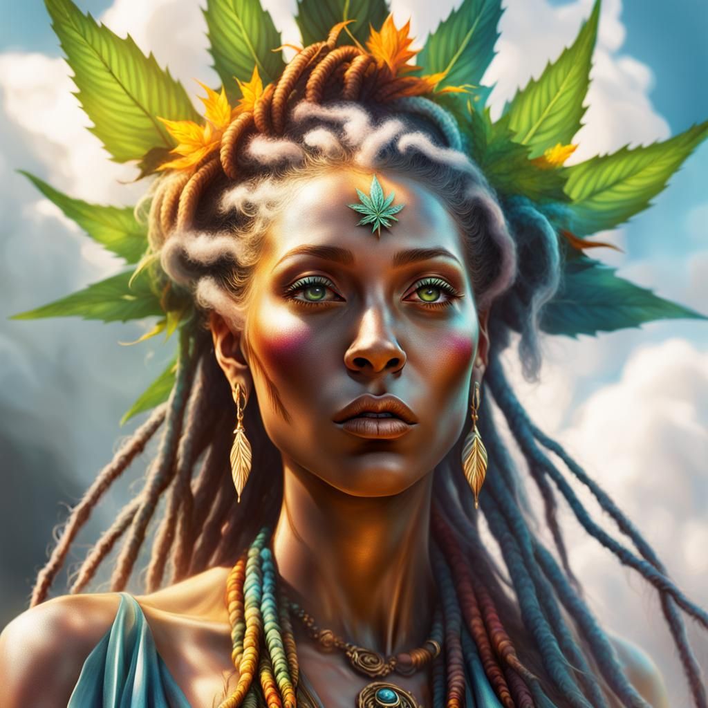 Colorful Fairy Priestess in a Digital Painting