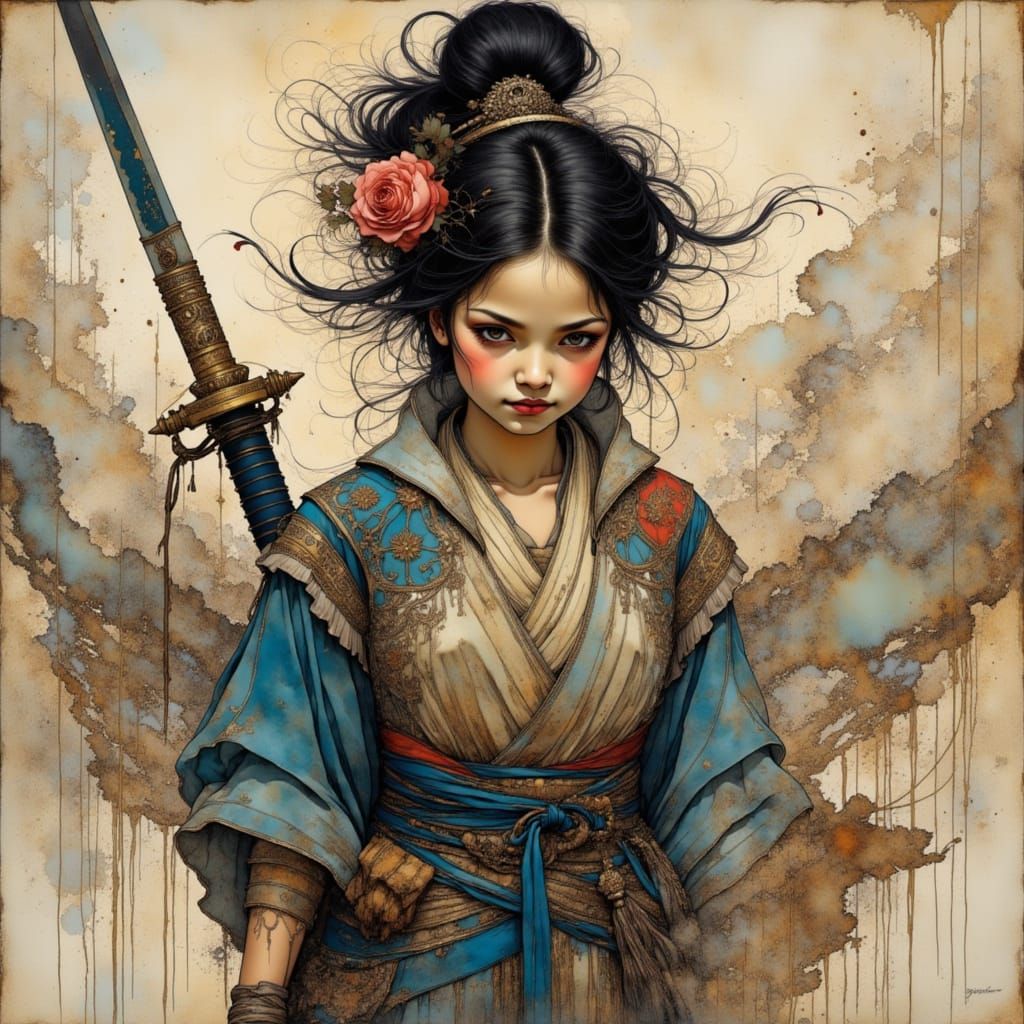Dreamy Female Samurai Warrior
