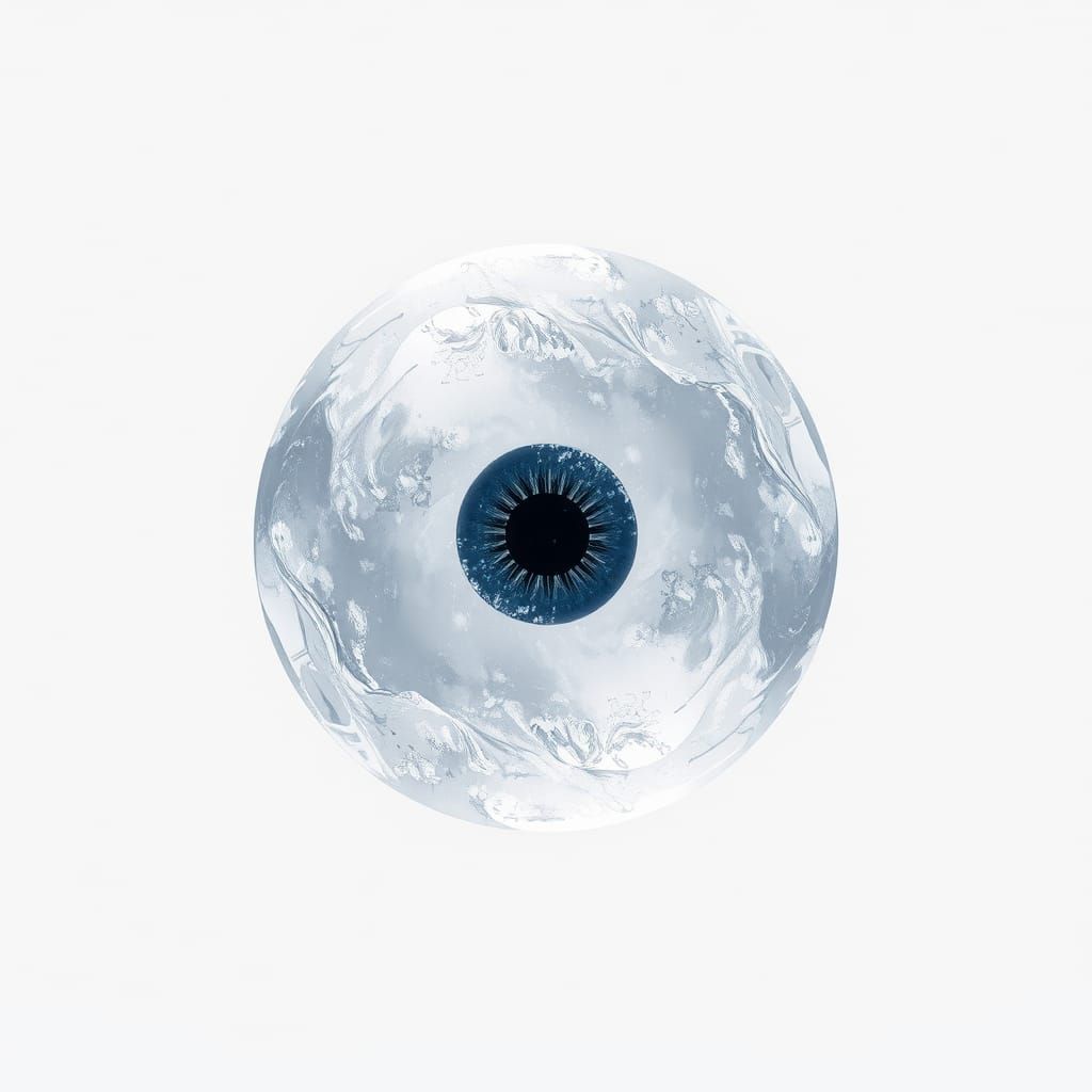 Crystalline Moon Eye: Surreal Dreamscape in Glass