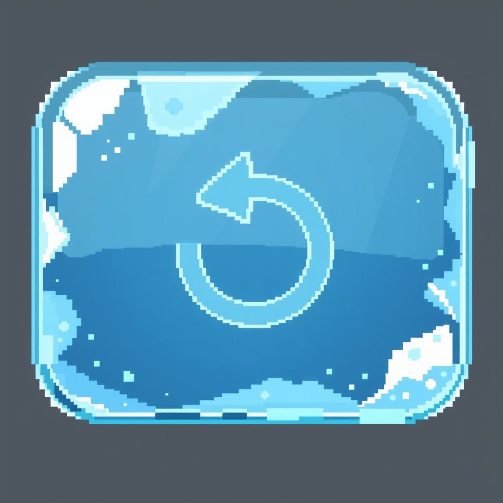 Icy Pixel Art Restart Button