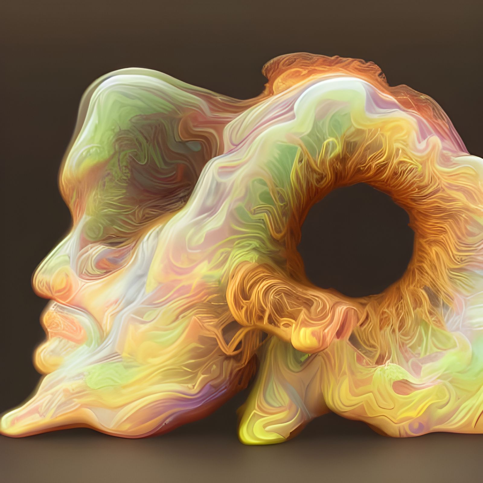 Psychedelic Transparency: Swirling Colors in Soft Light