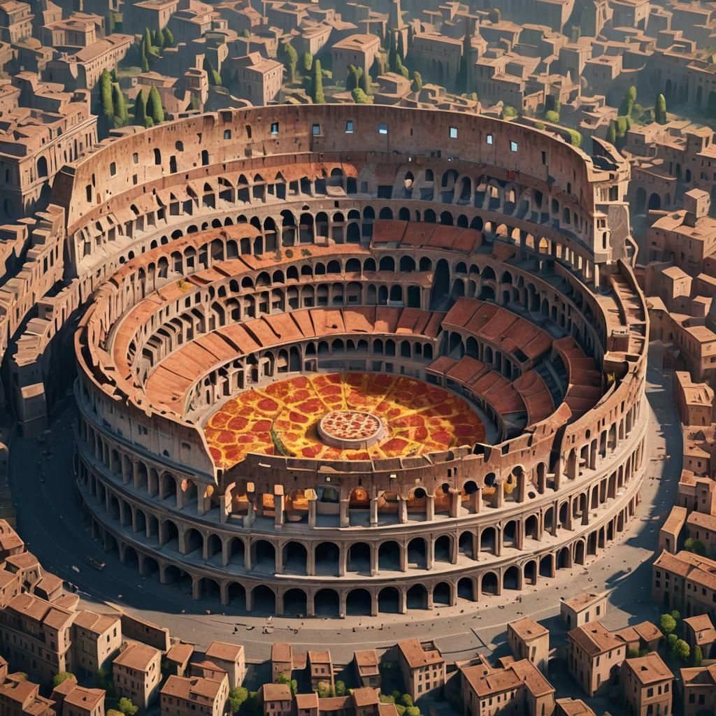 Pizza Colosseum: Detailed Matte Painting in Unreal Engine