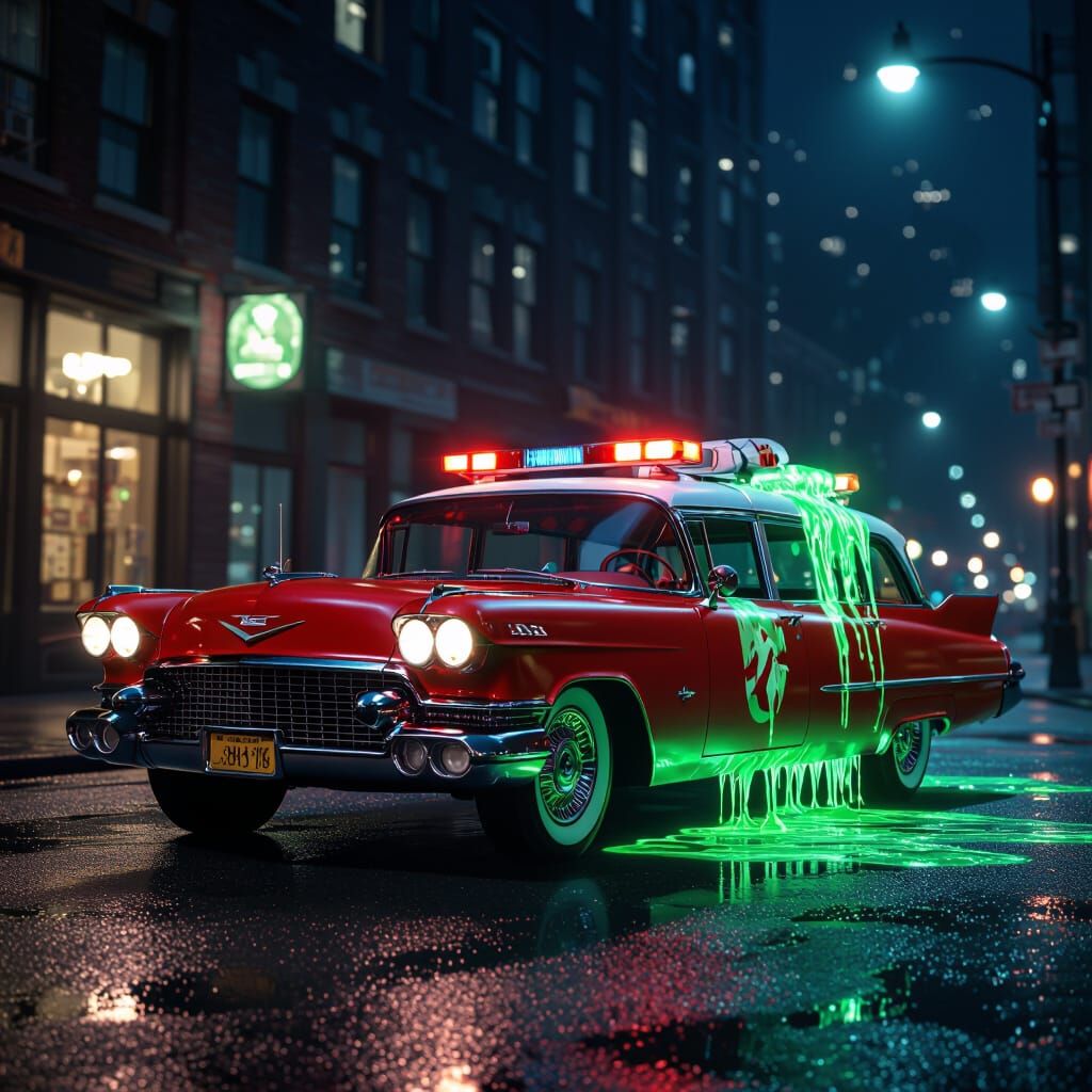 Ectomobile Renders on New York Street at Night