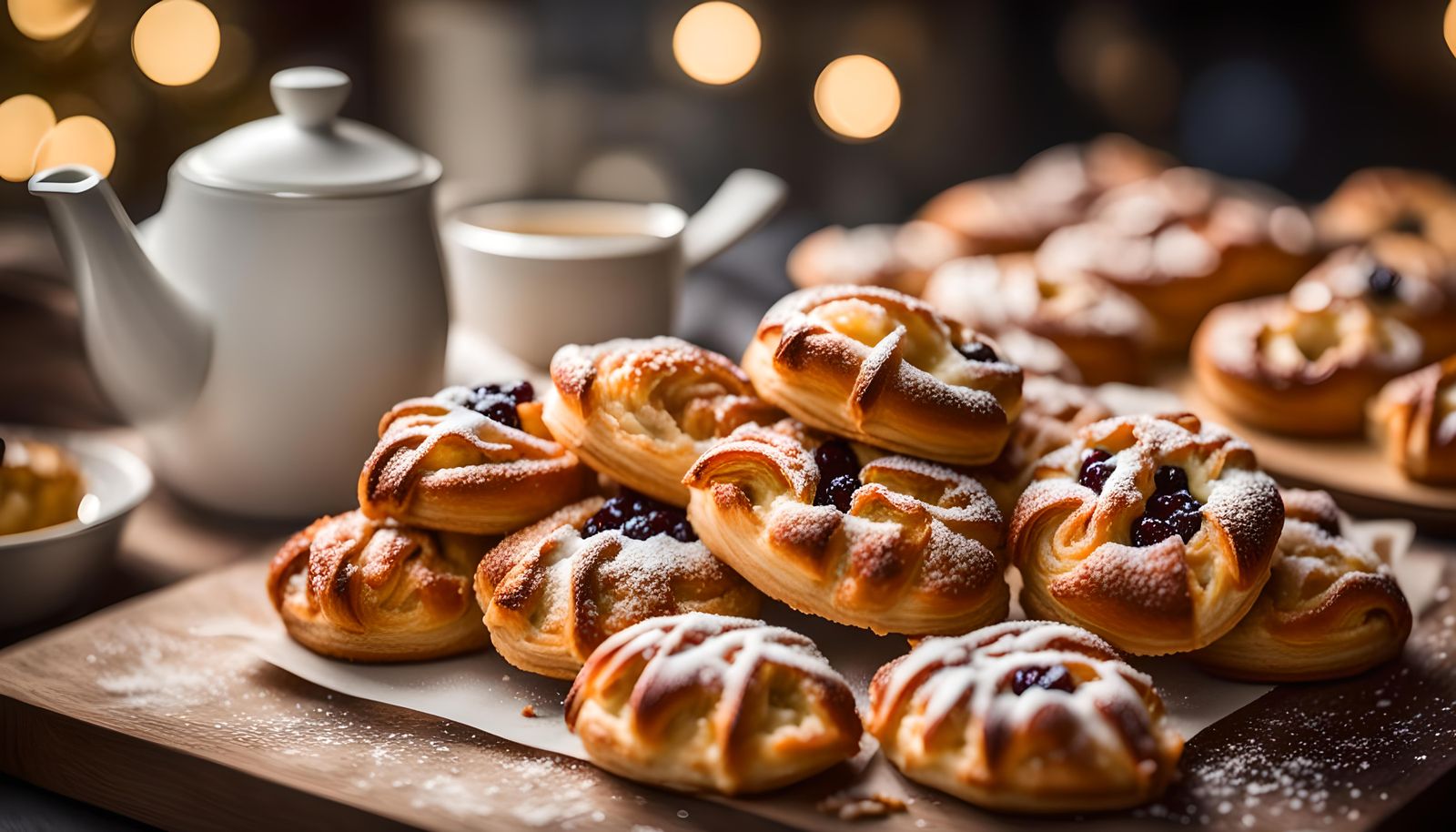 Delicious Danish Pastries in Natural Light
