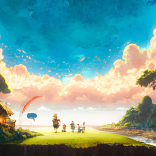 One Piece in Studio Ghibli Anime Style