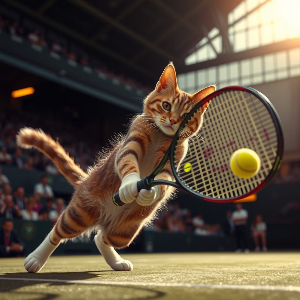 Cat Makes Diving Tennis Shot at Wimbledon