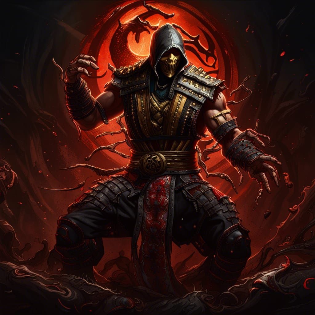 Mortal Kombat Fatality in Dark Fantasy Art Style