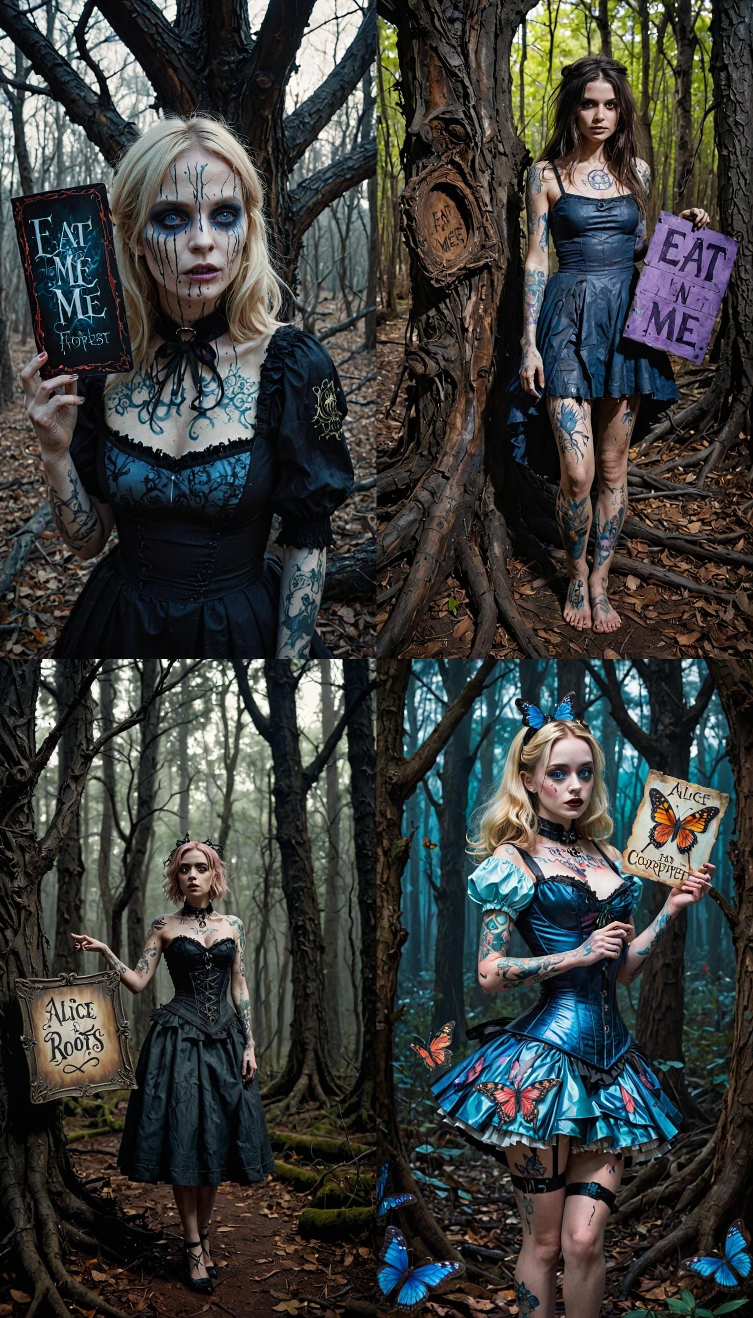 Corrupted Alice in Wonderland in Dark Forest