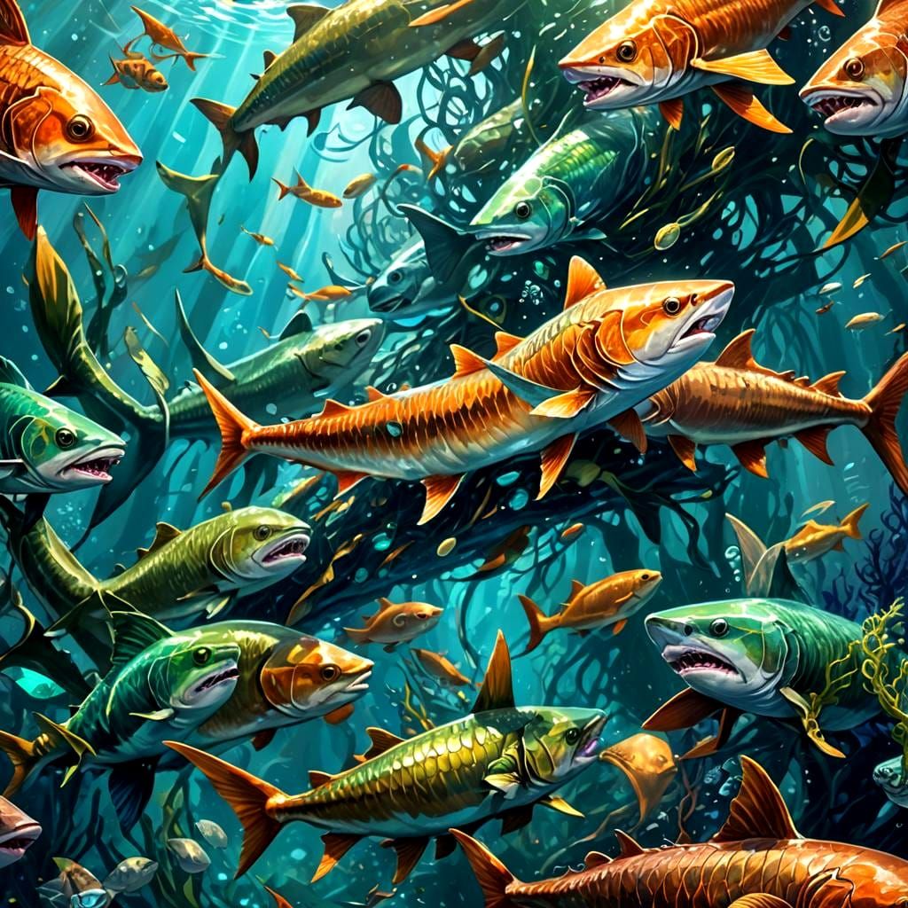 Epic Underwater Battlescape in Futuristic Style