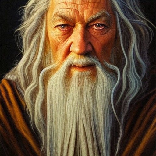 Gandalf Portrait as Oil Painting