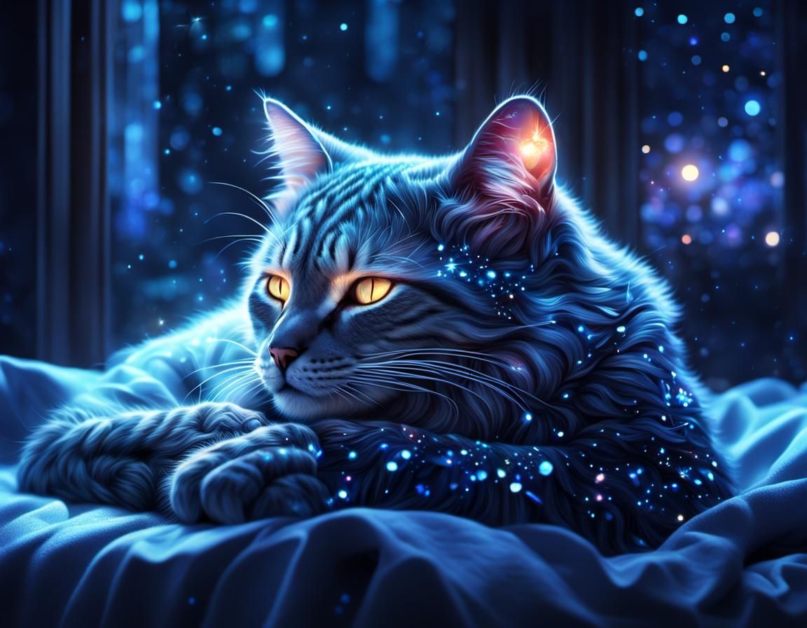 Mythical Pets: Glowing cat with sparkles