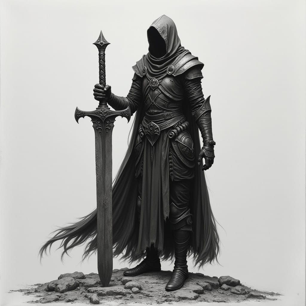 Elden Ring's Majestic Margit in Charcoal Realism