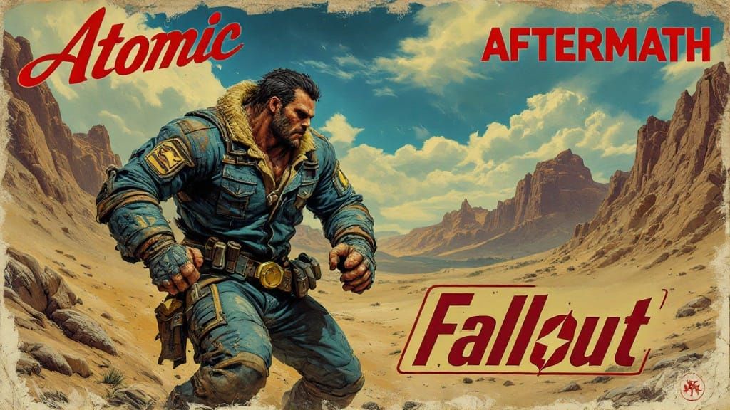 Rugged Survivor Battles Super Mutant in Post-Apocalyptic Des...