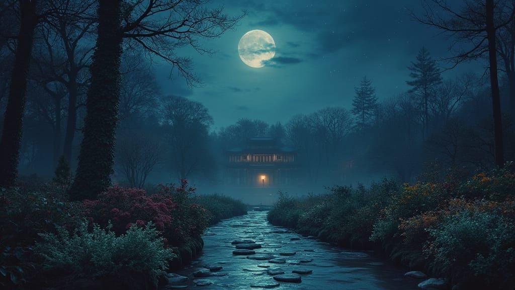 Garden of Endless Dreams at Midnight