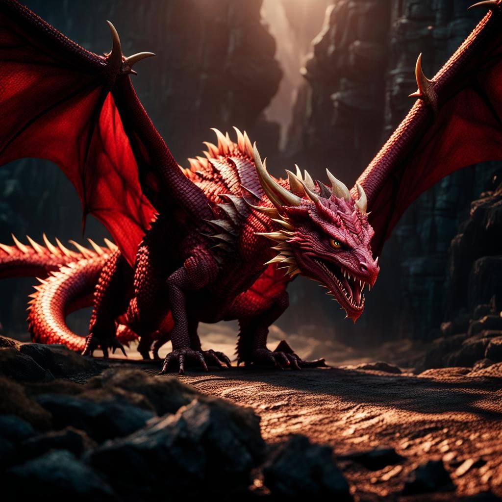Smaug the Dragon Portrait in Dark Fantasy Style