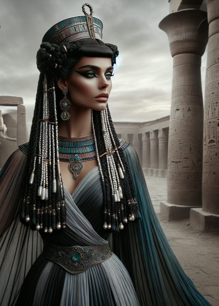 Egyptian Fertility Goddess in 19th-Century Realism Style