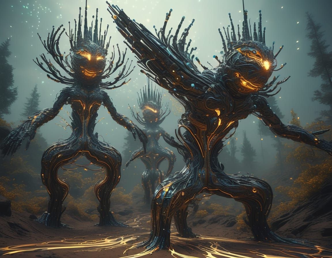 Deeply genetic in nature trails of polychrome light and zigzag fluids enormous portals exploding sparkleparticles dynami...