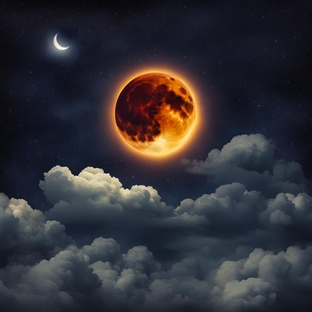 Lunar Eclipse with Divine Heavenly Sunshine