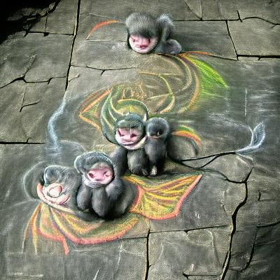 Surreal Three-Headed Monkey Creation
